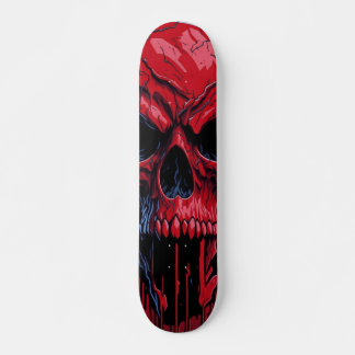 Skateboard Crâne rouge et noir - Crâne numérique #2