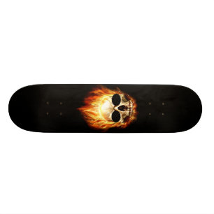 Skateboard Crâne sur le feu