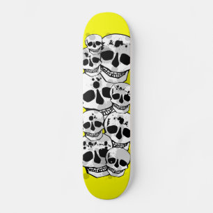 Skateboard Crânes à éclaboussures de peinture jaune skateboar