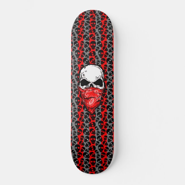 Skateboard Crânes aléatoires Motif crâne rouge banane (Recto)