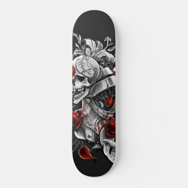 Skateboard Crânes et roses (Recto)