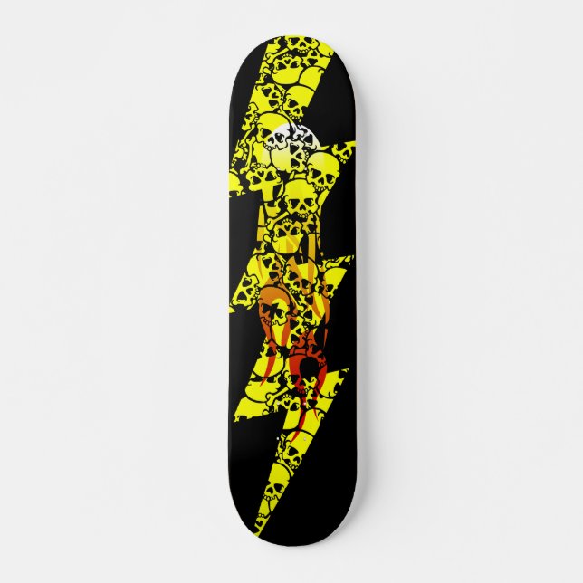 Skateboard crânes flamboyants de boulon (Devant)
