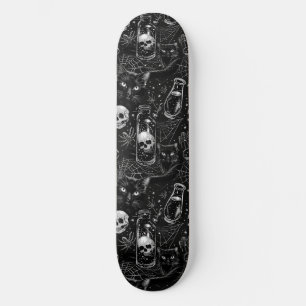 Skateboard Crânes gothiques Chats noirs et araignées Skateboa