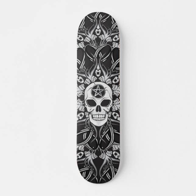 Skateboard Crânes gothiques - noir (Devant)