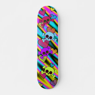 Skateboard Crânes mignons aux coeurs
