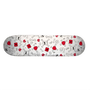 Skateboard Crânes, os et coeurs brisés