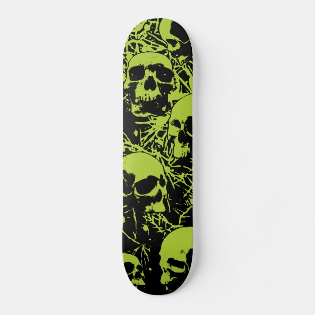 Skateboard Crânes verts (Recto)