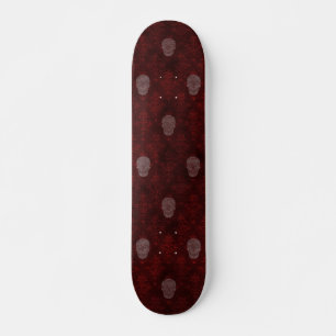 Skateboard Crânes victoriens tombés Rouge