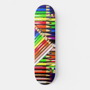 Skateboard crayons de couleur