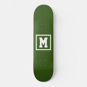 Skateboard Créez votre propre Modèle Monogramme Vert et Blanc