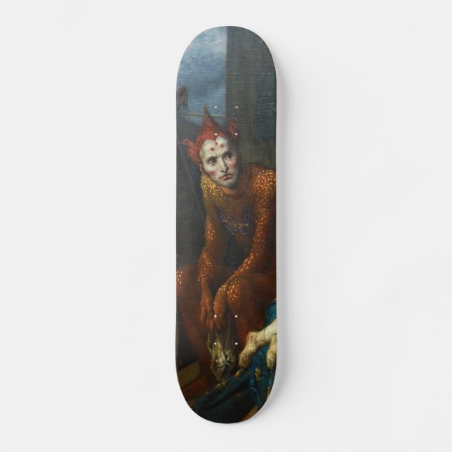 Skateboard cri de clown sur la plate-forme de planche à (Recto)