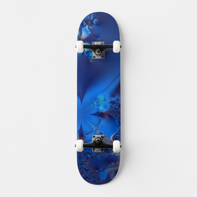 Skateboard Cristaux Bleus Fractale (Recto)