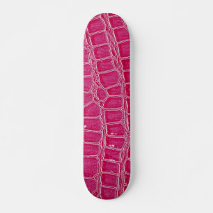 Skateboard Crocodile rose chaud Crocodile Skin Faux Mini Skat