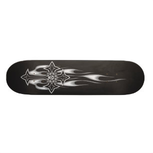 Skateboard Croix de crâne de flamber Goth