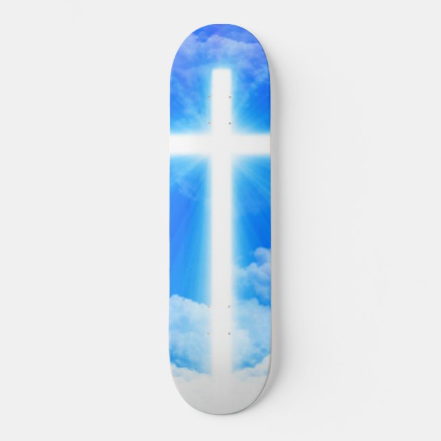 Skateboard Croix de lumière Jésus-Christ chrétien personnalis (Recto)