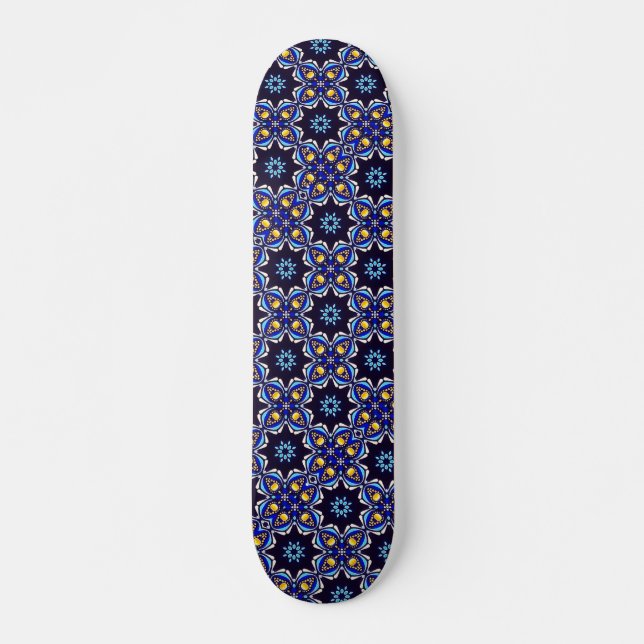 Skateboard Croix d'or noir géométrique (Devant)