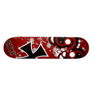 Skateboard croix noire de fer