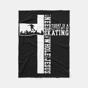 Skateboard Cross Faith A Whole Lot Of Jesus  Fleece Blanket