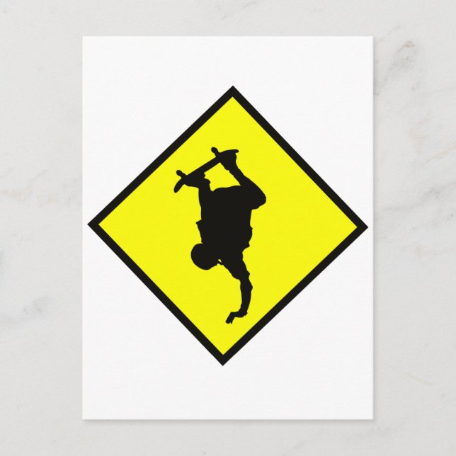 Skateboard Crossing Sign Postcard (Front)
