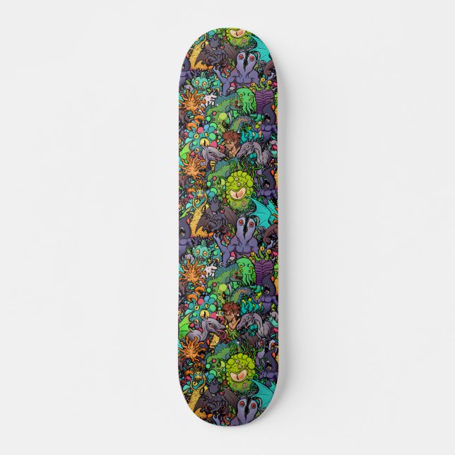 Skateboard Cthulhu Lovecraft Mythos Chibi Bestiaire (Devant)