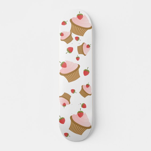 Skateboard Cupcake au chocolat aux fraises (Devant)