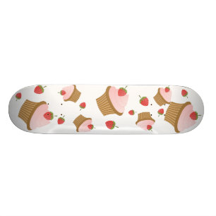 Skateboard Cupcake au chocolat aux fraises