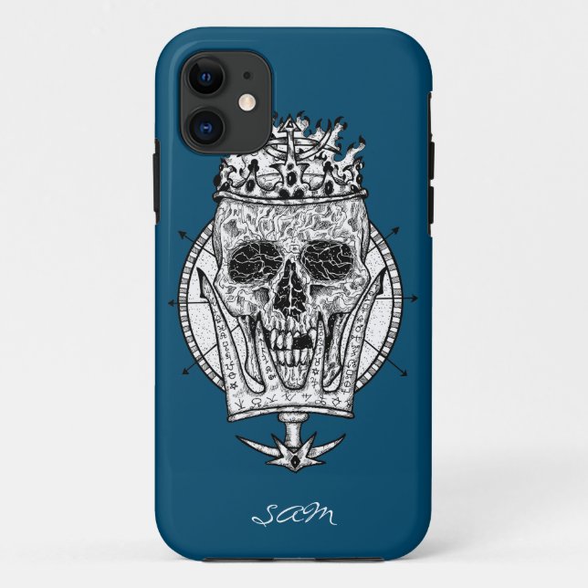 skateboard Custom Skeleton Nautical King Case-Mate iPhone Case (Back)