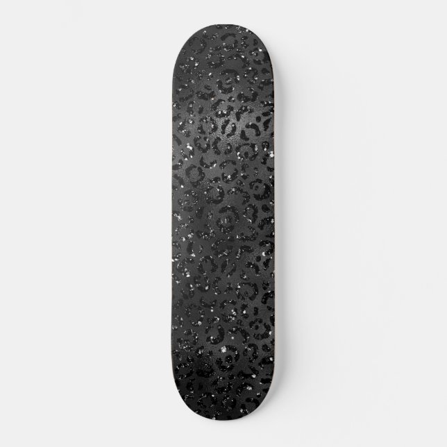 Skateboard Cute Black Cheetah Leopard Peau Imprimer Animal (Recto)