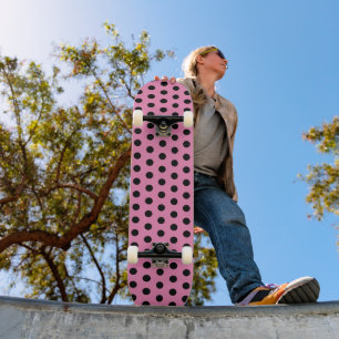 Skateboard Cute Chic Pois rose et noir