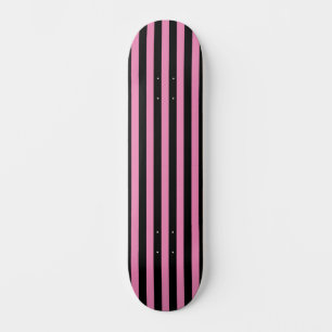 Skateboard Cute Chic rose et noir Vertical strié