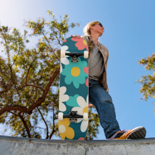 Skateboard Cute Daisy Flower Botanique motif école girly