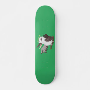 Skateboard Cute funny laughing kookaburra cartoon