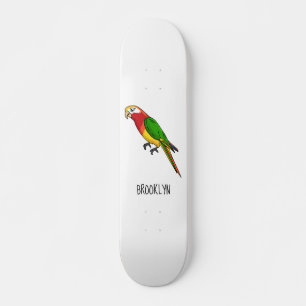 Skateboard Cute happy parrot