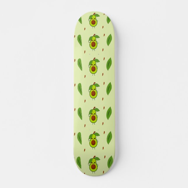 Skateboard Cute kawaii avocado (Devant)