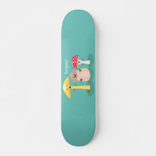 Skateboard Cute kawaii mushroom fungi toadstool