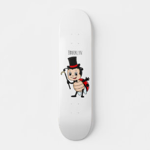 Skateboard Cute ladybug with top hat and tie cartoon