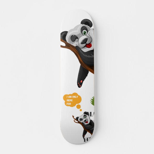 Skateboard Cute panda ours amoureux des animaux drôle dessin  (Devant)