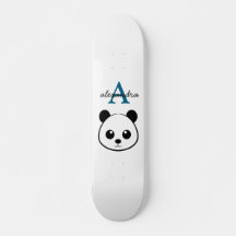 Cute Panda Ours Personnalisé Monogramme Arrière -