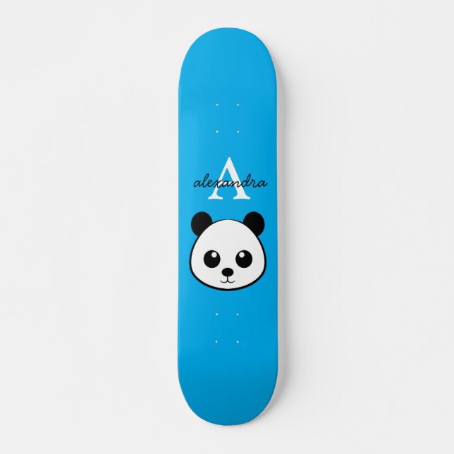Skateboard Cute Panda Ours personnalisé Monogramme Arrière -  (Devant)