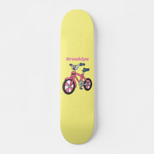 Skateboard Cute pink kids bicycle cartoon illustration