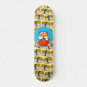 Skateboard Cute shiba-inu sushi motif alimentaire
