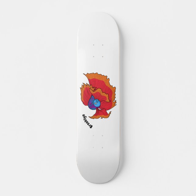 Skateboard Cute Siamese combattant le poisson betta dessin  (Devant)