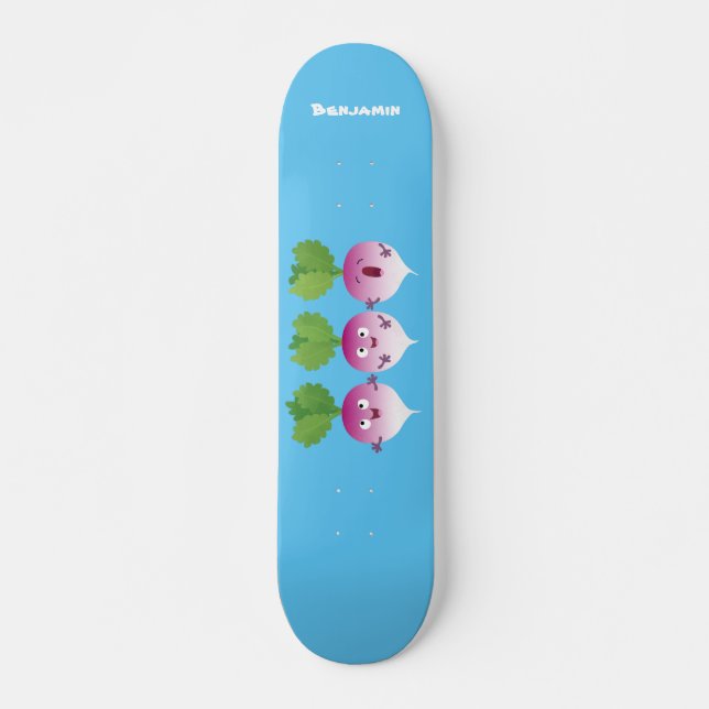 Skateboard Cute turnip légumes trio chanter dessin animé (Devant)