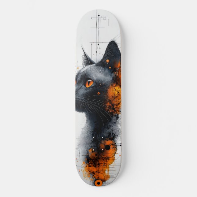 Skateboard Cyber Feline (Recto)