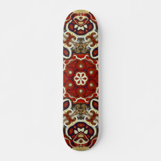 Skateboard Cycle of Axes crimson beige dark blue mandala
