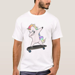 Skateboard Dabbing Unicorn Women Men Kids T-Shirt