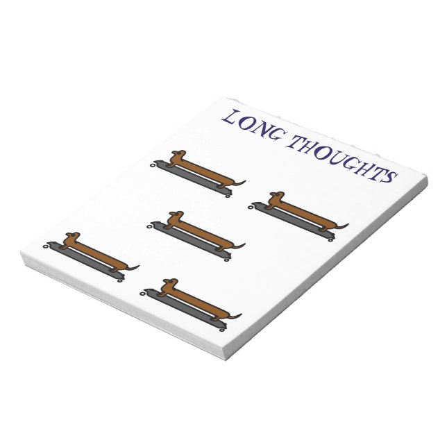 Skateboard Dachshund dog memo notepad (Rotated)
