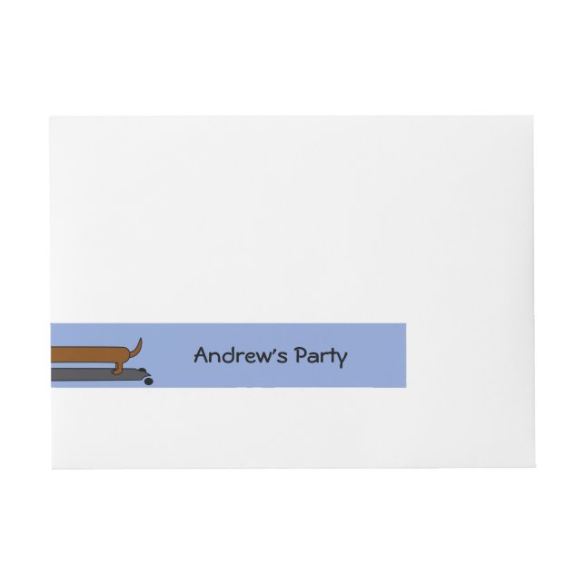 Skateboard dachshund dog wrap address labels (Front)