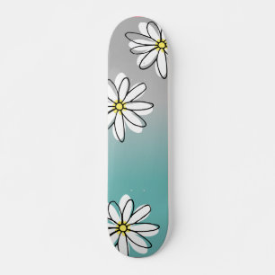 Skateboard Daisy Mochildren Turquoise gris Ombre Doodle
