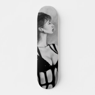 Skateboard Dame Original Art Portrait Drawing Skatedeck